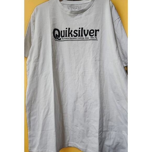 Y2K Quiksilver Shirt Mens 2XL XXL White Surfing Y2K Cotton Tee CR10 - Picture 1 of 5